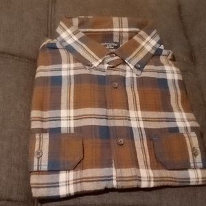 Faded Glory flannel, Large, Brown/blue